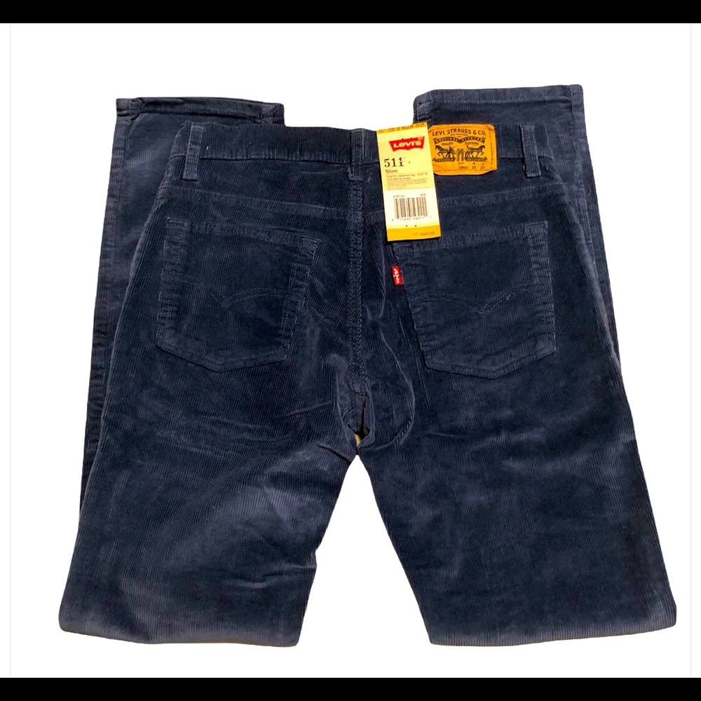NWT Levi's 511 Boys Slim Fit Vintage Blue Corduroy Pants  Size 16R 28x28